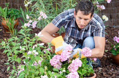 Sorting green waste for recycling and composting at a depot